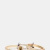 Anillo apilado con pedrería dorada multicolor