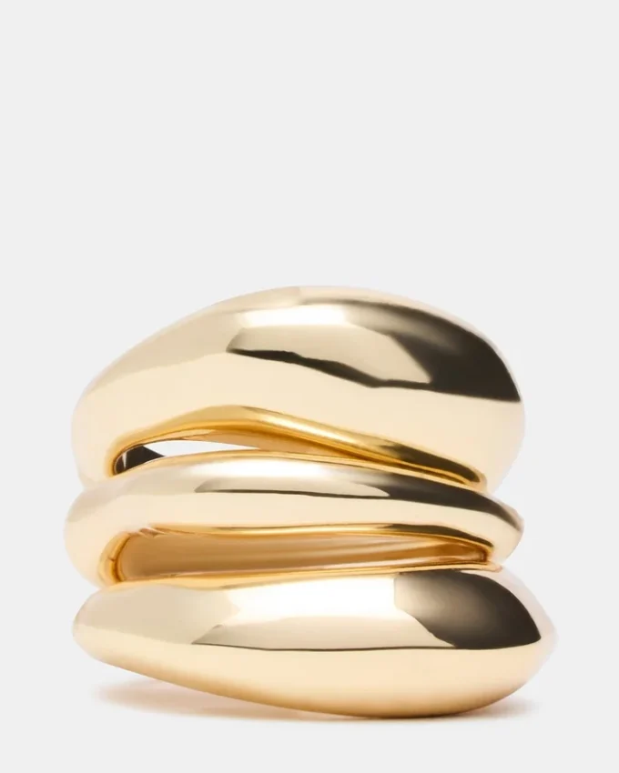 Anillos apilables ondulados dorados Anillos apilables ondulados dorados