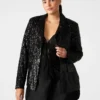 Blazer de lentejuelas Payton Negro