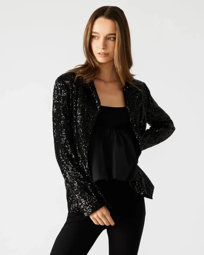 Blazer de lentejuelas Payton Negro