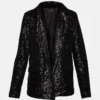 Blazer de lentejuelas Payton Negro