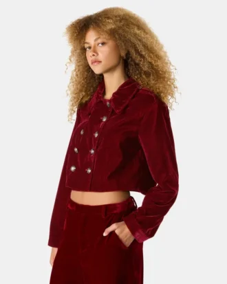 Blazer Tonia de terciopelo rojo
