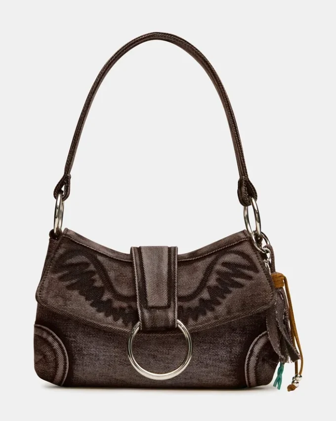 Bolso Albany de denim marrón claro Bolso Albany de denim marrón claro