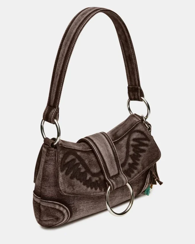 Bolso Albany de denim marrón claro Bolso Albany de denim marrón claro