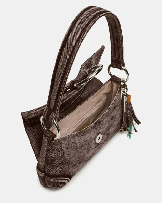 Bolso Albany de denim marrón claro Bolso Albany de denim marrón claro