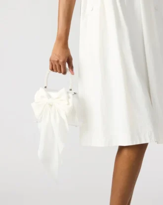 Bolso Cosette de satén blanco