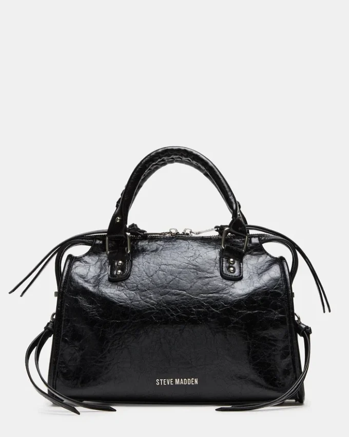 Bolso Riggs con adornos, negro desgastado Bolso Riggs con adornos, negro desgastado