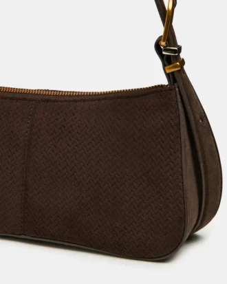 Bolso tejido Tanzie color chocolate