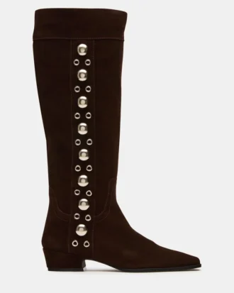 Botas altas de ante marrón con tachuelas Dingo