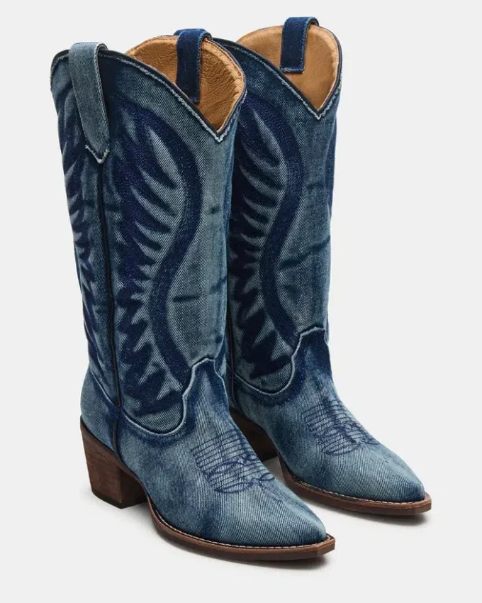 Botas de tela vaquera Albany de pantorrilla ancha