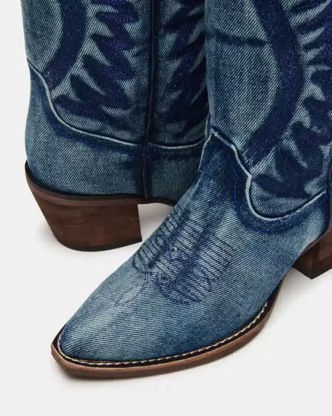 Botas de tela vaquera Albany de pantorrilla ancha