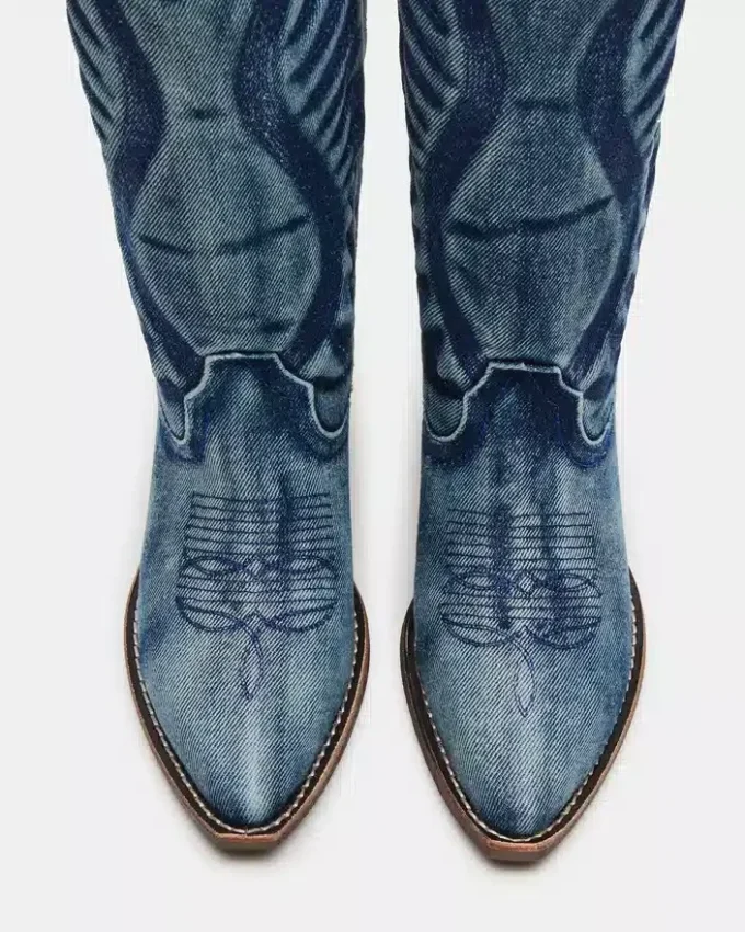 Botas de tela vaquera Albany de pantorrilla ancha