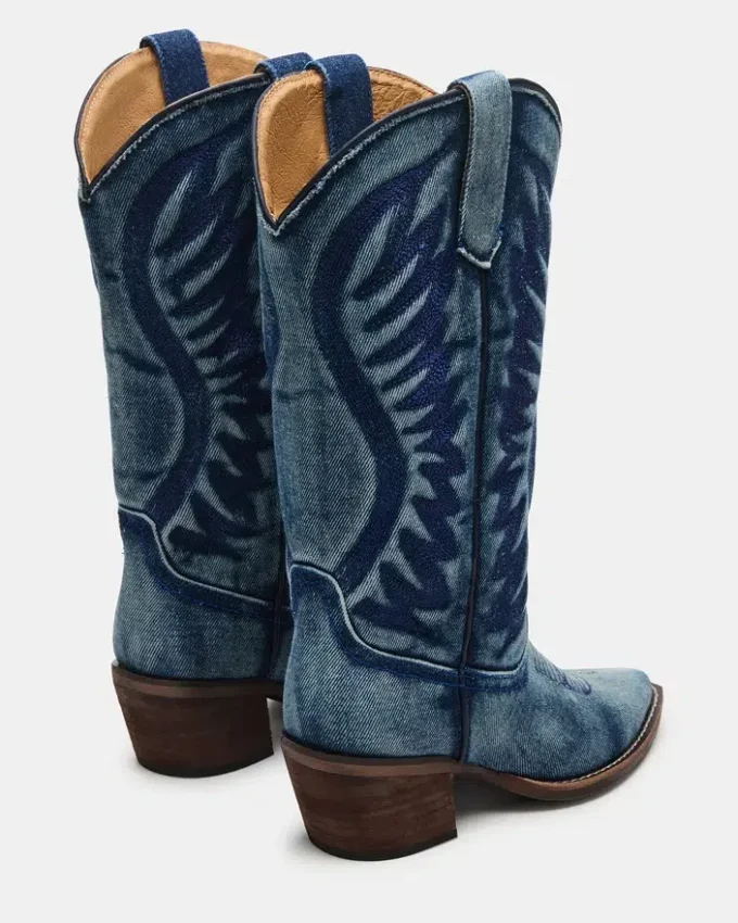 Botas de tela vaquera Albany de pantorrilla ancha