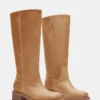 Botas Riggs de piel de plátano de caña ancha
