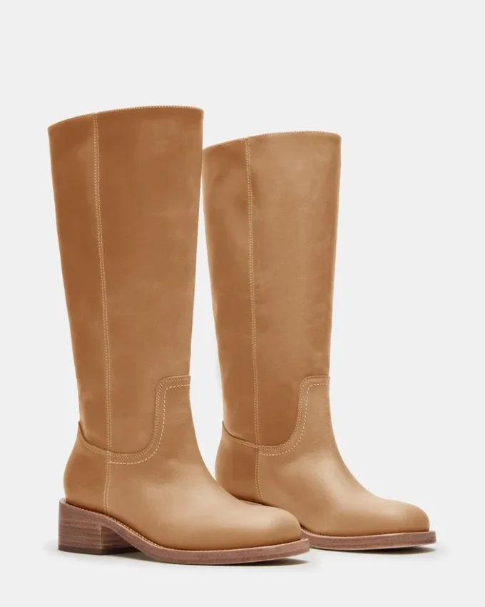 Botas Riggs de piel de plátano de caña ancha