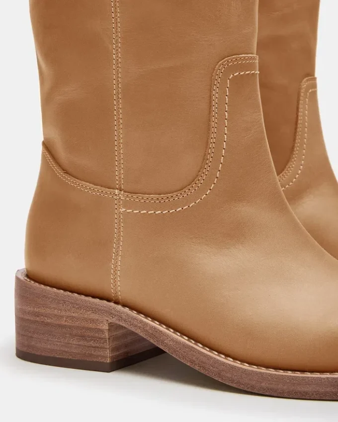 Botas Riggs de piel de plátano de caña ancha