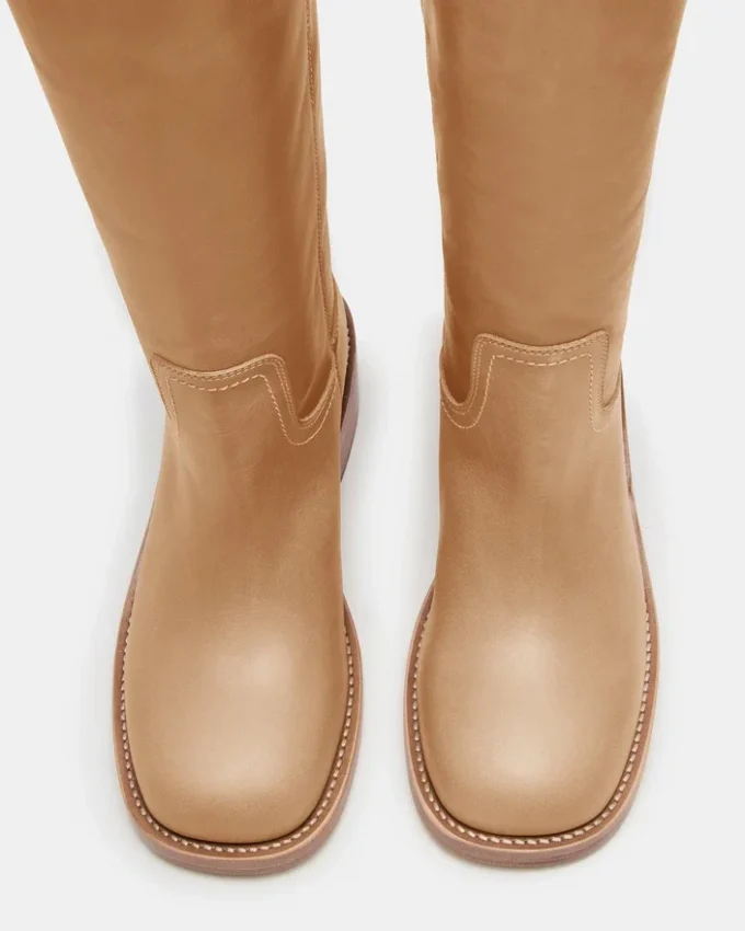 Botas Riggs de piel de plátano de caña ancha