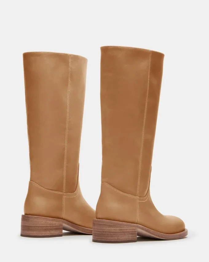 Botas Riggs de piel de plátano de caña ancha