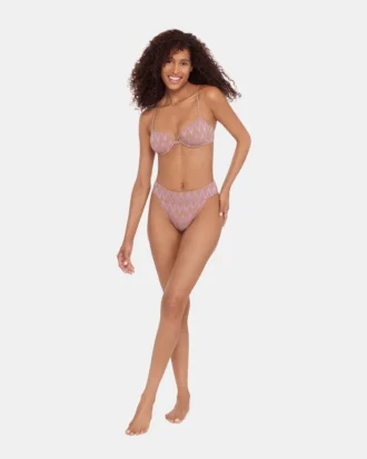 Braguita de bikini Chevron con brillos morada
