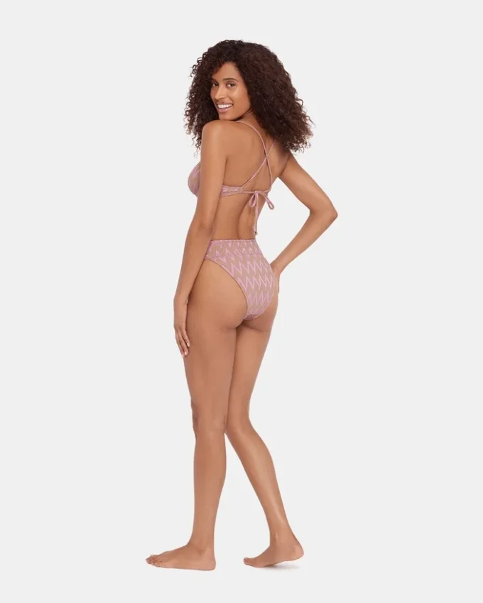Braguita de bikini Chevron con brillos morada
