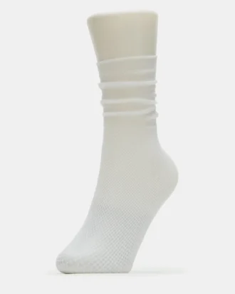 Calcetines cortos holgados de rejilla blancos