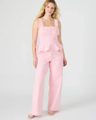 camiseta de denim penelopi rosa 4 330x413 - Vaqueros Roz rosa