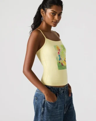 Camiseta sin mangas Goldie amarillo pálido