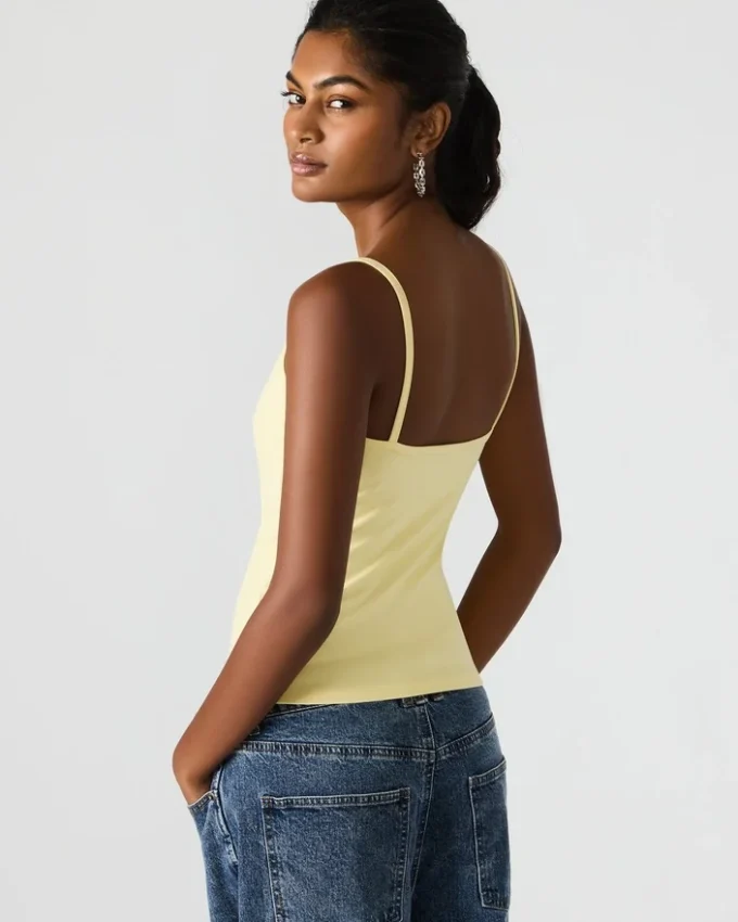 Camiseta sin mangas Goldie amarillo pálido