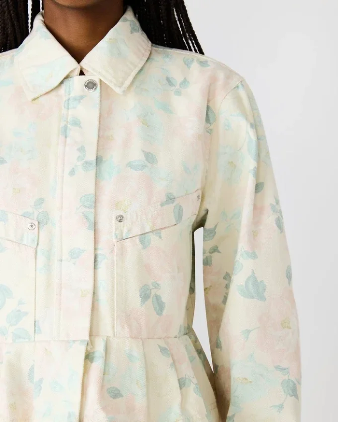Chaqueta floral Sloan en color melocotón beige