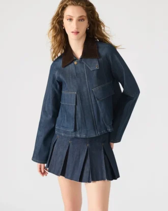 Chaqueta Justina Barn en índigo oscuro
