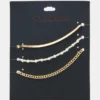 Conjunto de 3 tobilleras con cadena Conjunto de 3 tobilleras con cadena