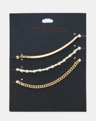 Conjunto de 3 tobilleras con cadena