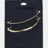 Conjunto de tobilleras con cadena en espiga dorada Conjunto de tobilleras con cadena en espiga dorada