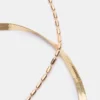 Conjunto de tobilleras con cadena en espiga dorada Conjunto de tobilleras con cadena en espiga dorada