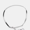 Conjunto de tobilleras con cadena en espiga, plata Conjunto de tobilleras con cadena en espiga, plata