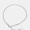 Conjunto de tobilleras con cadena en espiga, plata Conjunto de tobilleras con cadena en espiga, plata