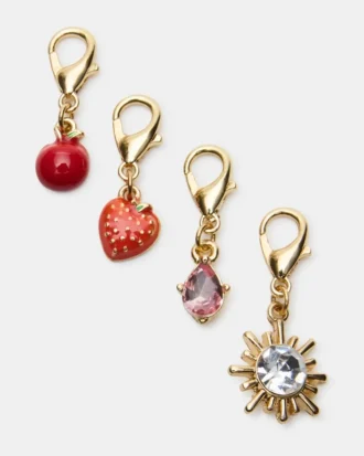 Conjunto de tobilleras con dijes de cereza