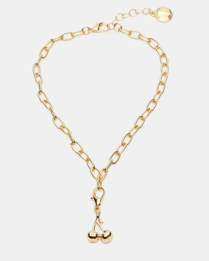 Conjunto de tobilleras con dijes de cereza Conjunto de tobilleras con dijes de cereza