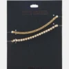 Conjunto de tobilleras de cadena con pedrería de 2 piezas Conjunto de tobilleras de cadena con pedrería de 2 piezas