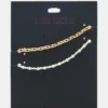 Conjunto de tobilleras de cadena de perlas de 2 piezas Conjunto de tobilleras de cadena de perlas de 2 piezas