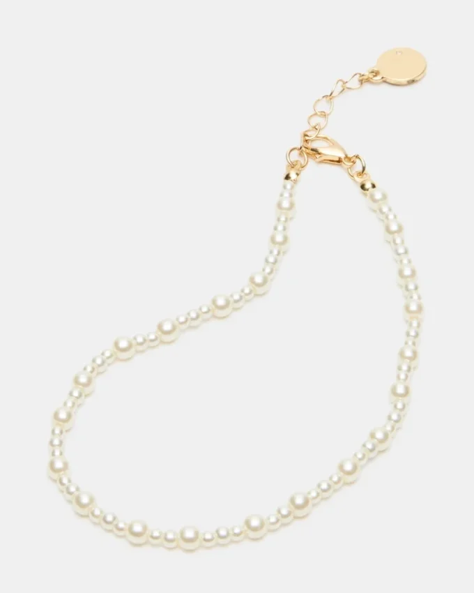 Conjunto de tobilleras de cadena de perlas de 2 piezas Conjunto de tobilleras de cadena de perlas de 2 piezas