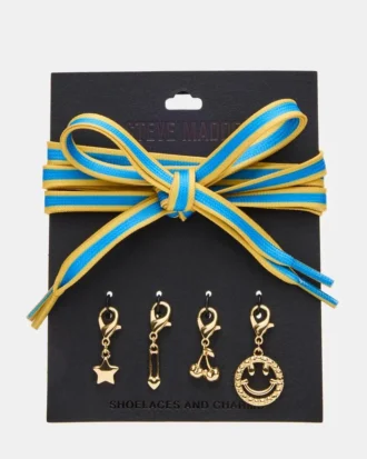 Cordones y dijes para zapatos azul/amarillo