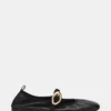 Daffia de cuero negro Daffia de cuero negro