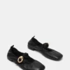 Daffia de cuero negro Daffia de cuero negro