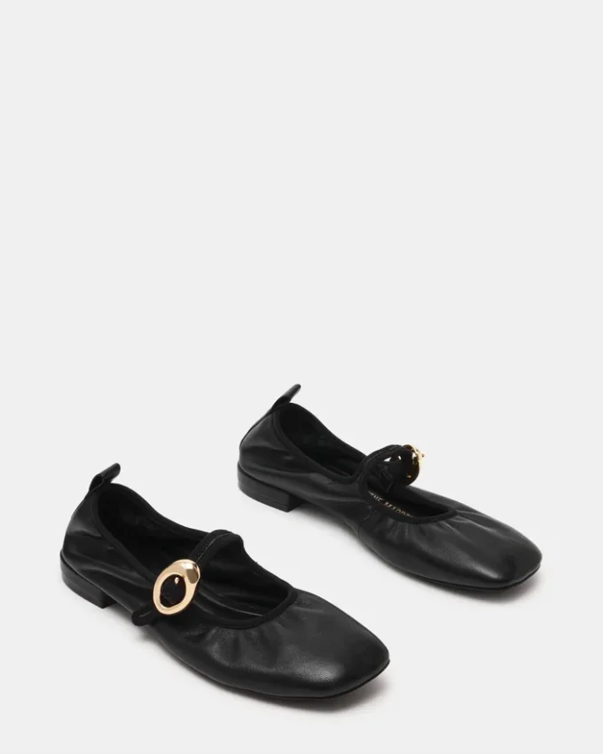 Daffia de cuero negro Daffia de cuero negro