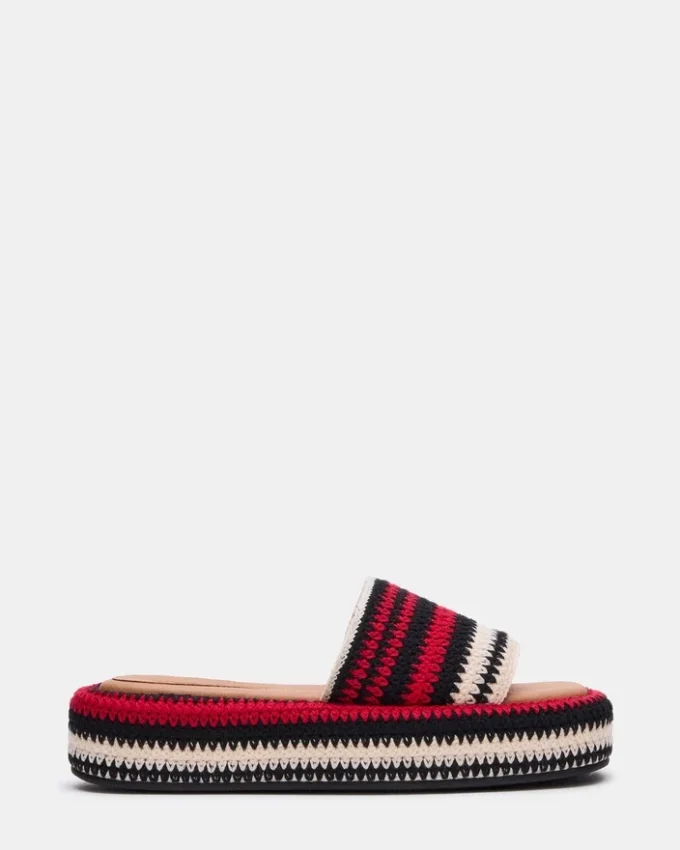Estilo playero, tejido rojo multicolor Estilo playero, tejido rojo multicolor