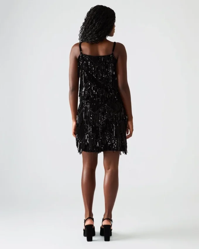 Falda de lentejuelas Cindi negra