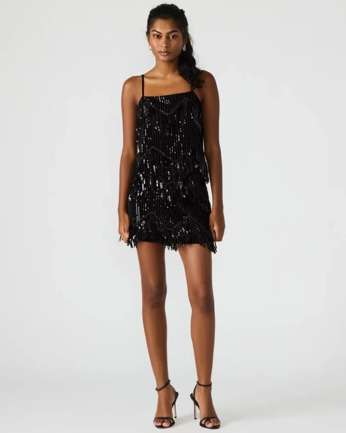 Falda de lentejuelas Cindi negra