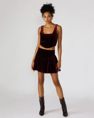 Falda Jayla color vino
