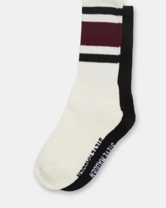 Ivy, pack de 2 calcetines deportivos a rayas, color cereza